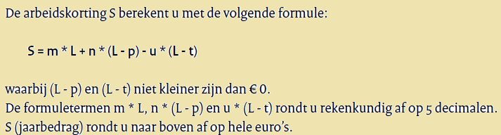 Formule arbeidskorting